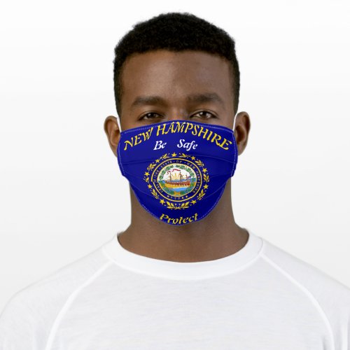 State  New Hampshire Flag Blue Adult Cloth Face Mask
