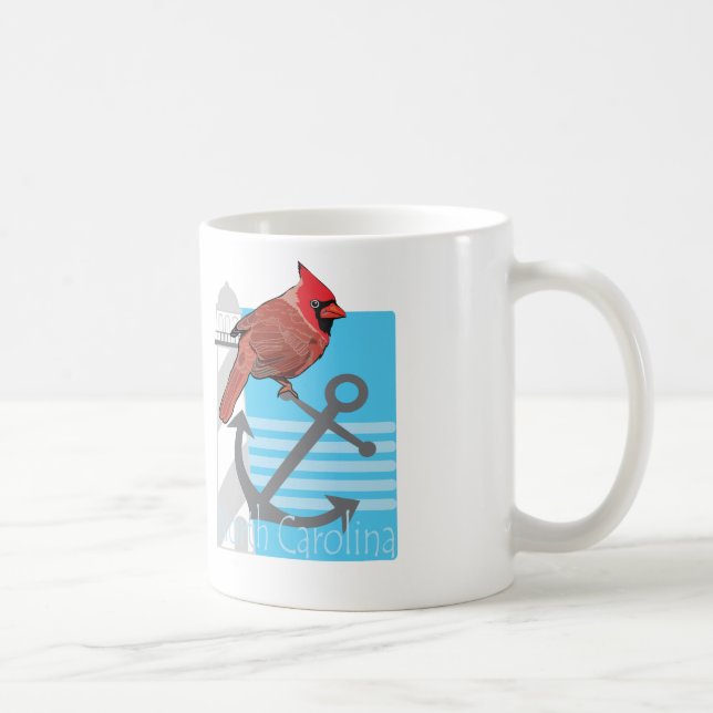 state north Carolina bird, light house Coffee Mug (Right)