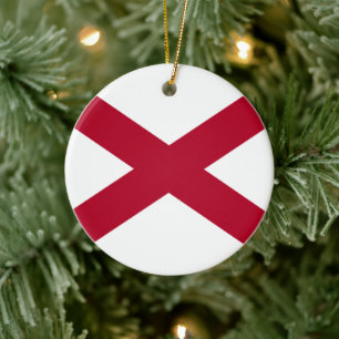 State of Alabama Flag Ceramic Ornament