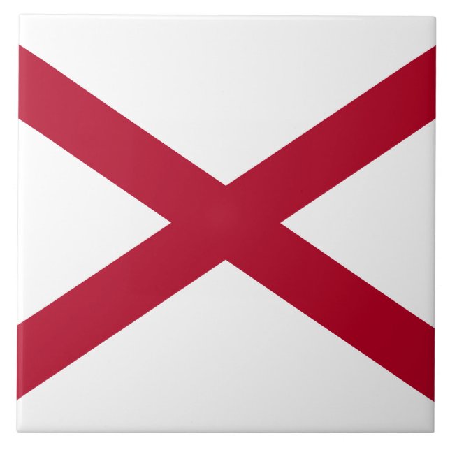 State of Alabama Flag Ceramic Tile (Front)