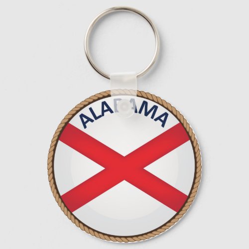 State of Alabama Flag Seal Keychain