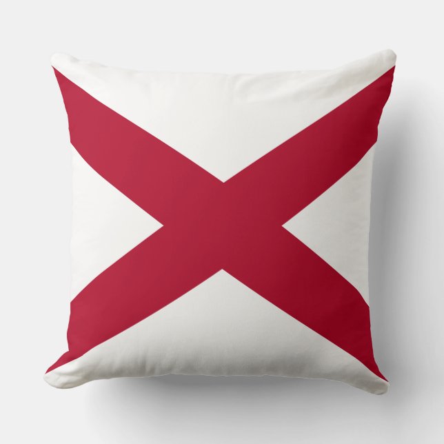State of Alabama Flag Throw Pillow (Front)