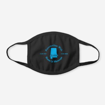State Of Alabama Personalized Black Cotton Face Mask by trendyteeshirts at Zazzle