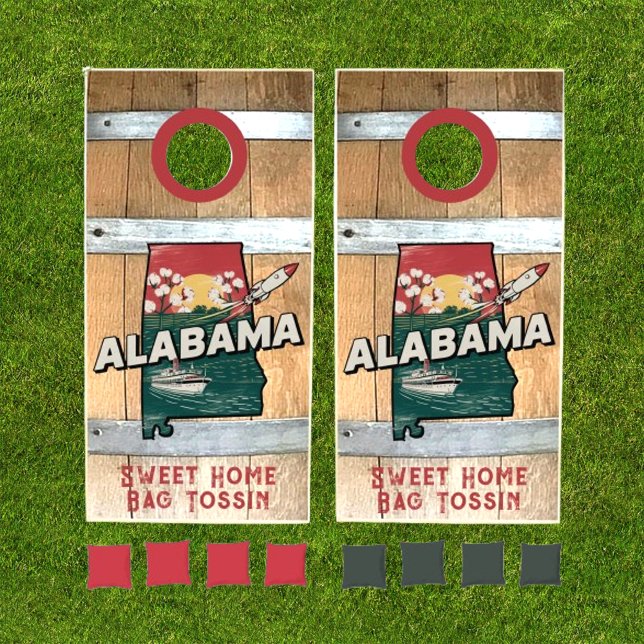 State of Alabama Rustic Cornhole Set (Creator Uploaded)