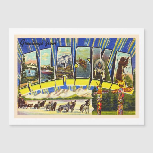 State of Alaska AK Vintage Large Letter Postcard (Front)