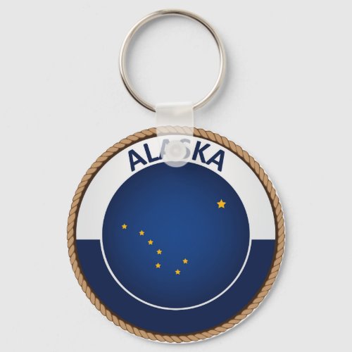 State of Alaska Flag Seal Keychain