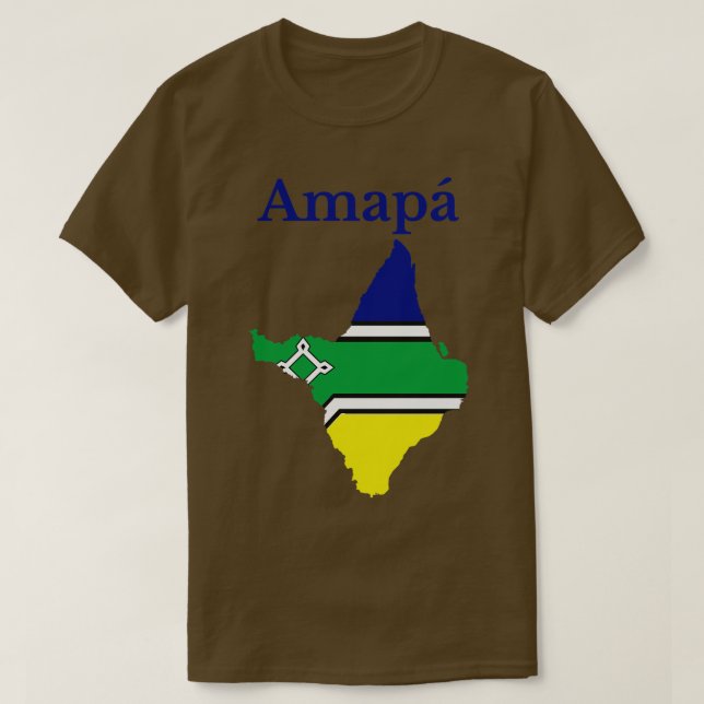 State of Amapa Map Flag Brazil T-Shirt (Design Front)
