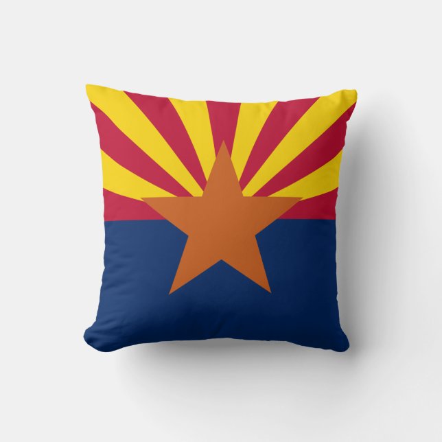  State of Arizona Flag Throw Pillow (Front)