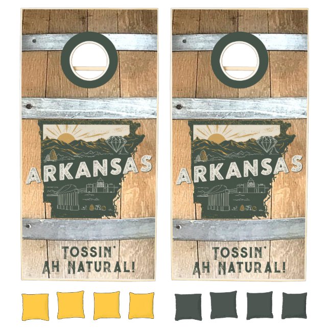 State of Arkansas Rustic Cornhole Set (Set)