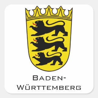 State of Baden-Württemberg Grand Coat of Arms Art Square Sticker
