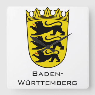 State of Baden-Württemberg Grand Coat of Arms Art Square Wall Clock