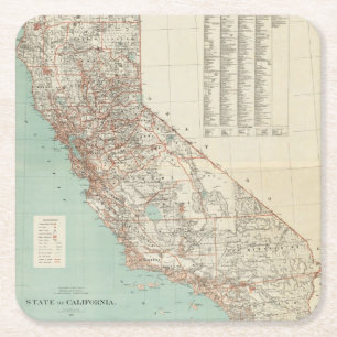 State of California 2 Square Paper Coaster