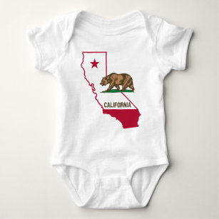 State of California Bear and Flag Baby Bodysuit