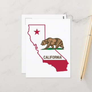 State of California Bear and Flag Postcard