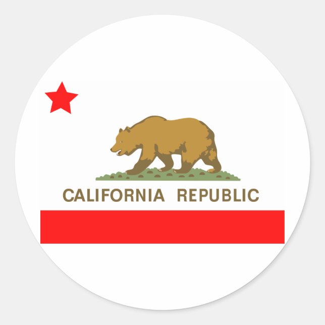 State of California Flag Classic Round Sticker (Front)