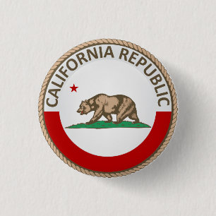 State of California Flag Seal Button