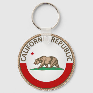 State of California Flag Seal Keychain