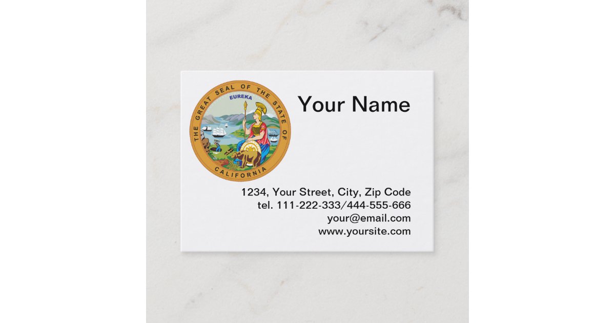 State of California seal Business Card Zazzle