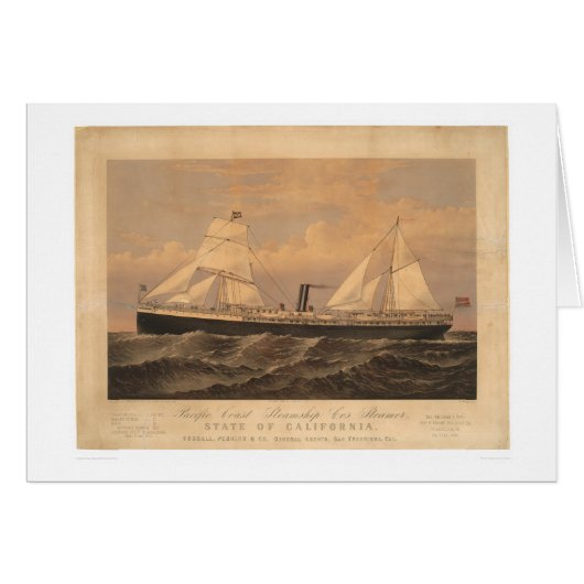"State of California" Steamer (1275A) Cards (Front Horizontal)