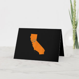 State Of Calinia With Shark Swimming Near San Jose Card