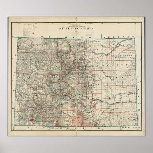 State of Colorado Map Poster | Zazzle