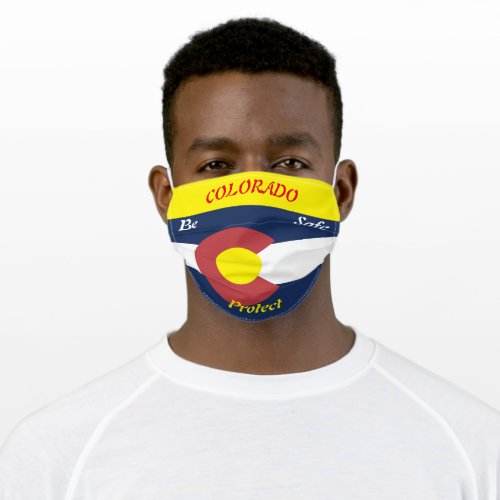 State of Colorado State Flag on Red Adult Cloth Face Mask