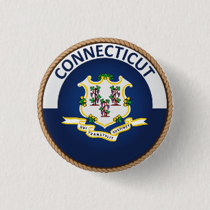 State of Connecticut Flag Seal Button