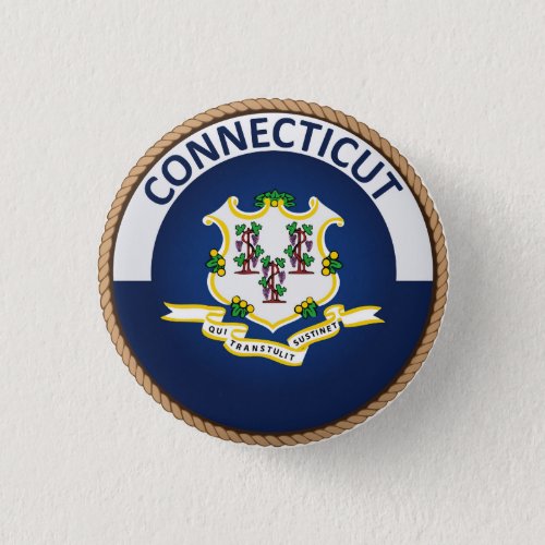 State of Connecticut Flag Seal Button