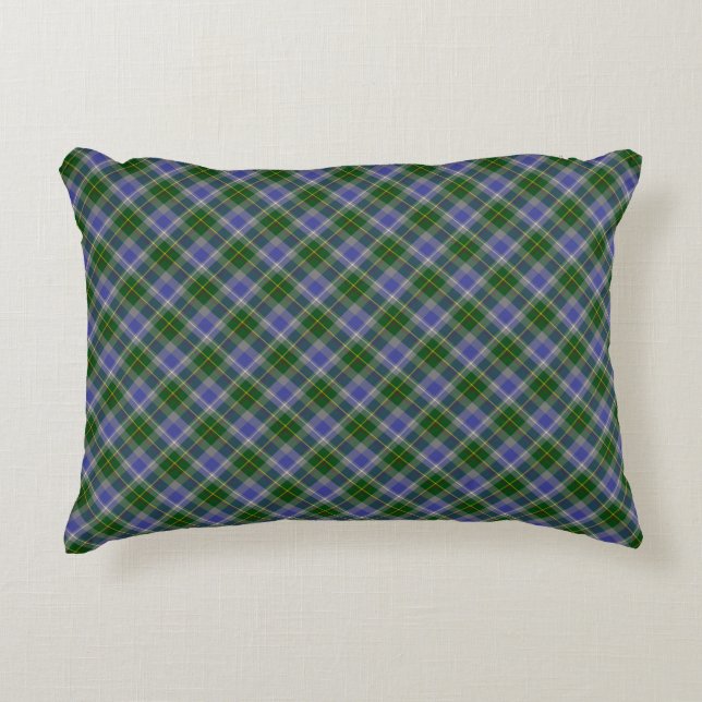 State of Connecticut Tartan Accent Pillow (Front)