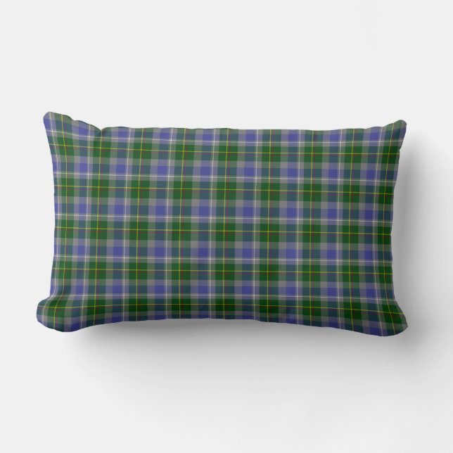 State of Connecticut Tartan Lumbar Pillow (Front)