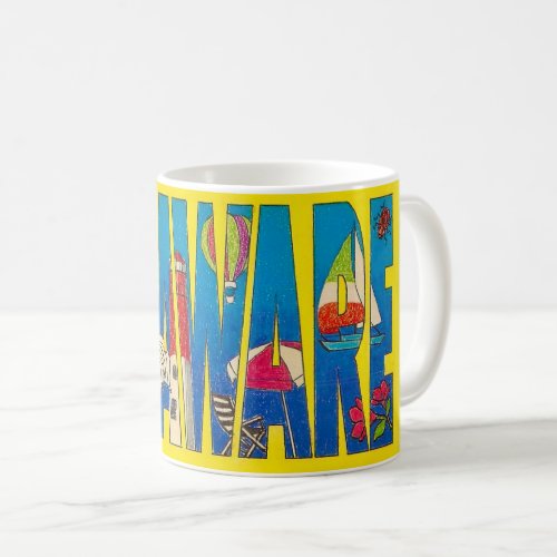 State of Delaware Big Letter Mug