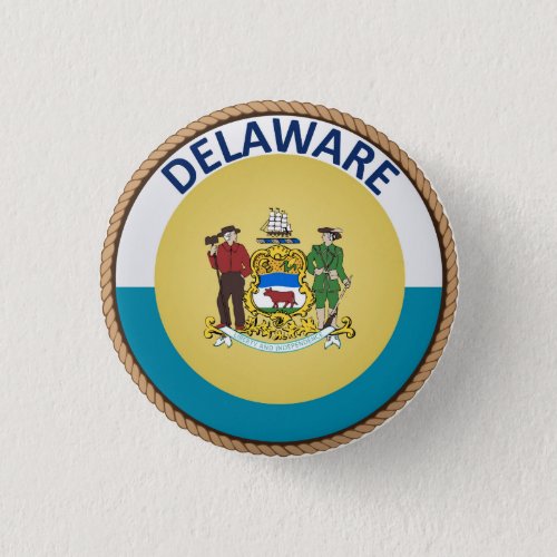 State of Delaware Flag Seal Button