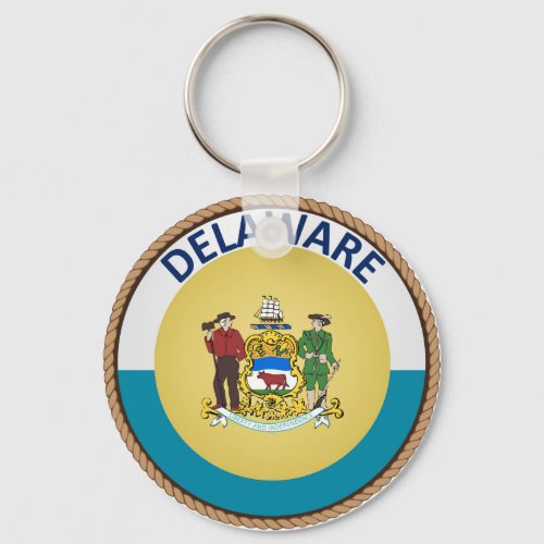 State of Delaware Flag Seal Keychain