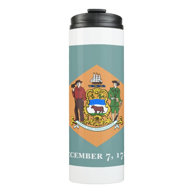 State of Delaware Flag Thermal Tumbler (Front)