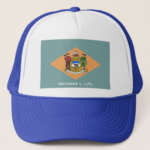 State of Delaware Flag Trucker Hat