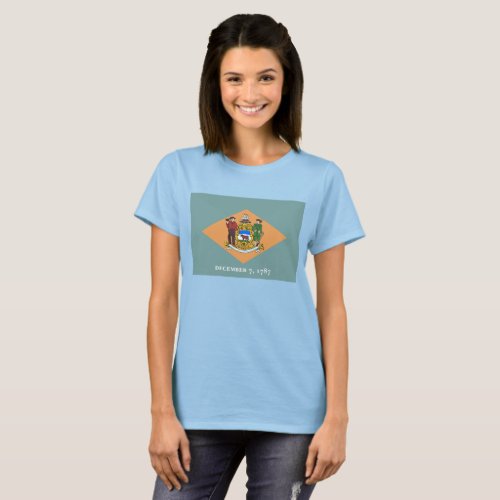 State of Delaware Flag Womens T_Shirt