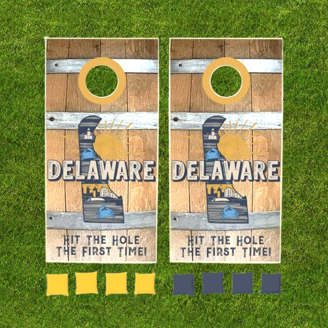 State of Delaware Rustic Cornhole Set (Creator Uploaded)