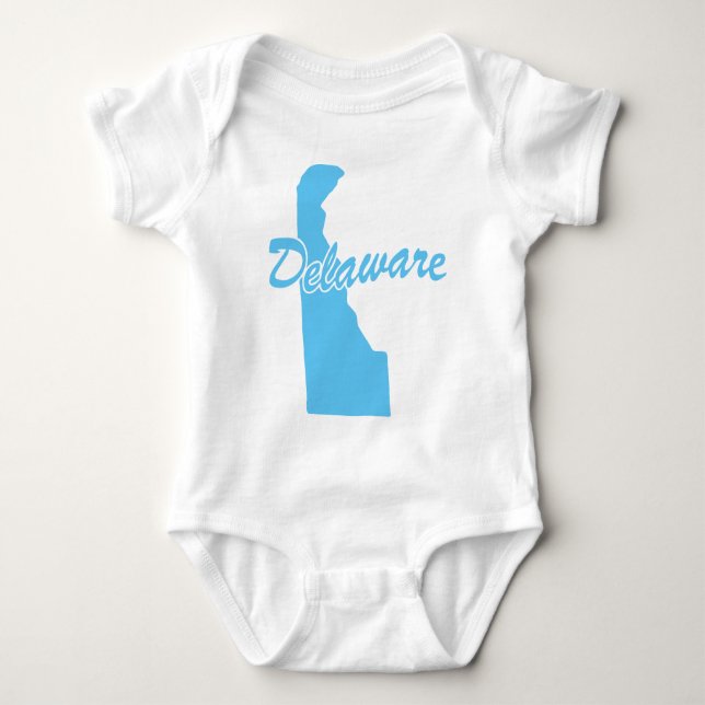 State Of Delaware Shape Baby Bodysuit (Front)