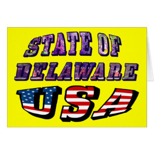 State of Delaware USA Photo & Flag Text Card