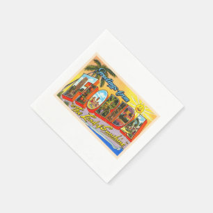 State of Florida FL Vintage Large Letter Postcard Napkins