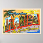 State Of Florida Fl Vintage Large Letter Postcard Poster at Zazzle