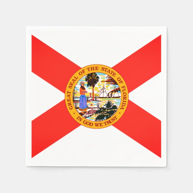 State of Florida Flag Paper Napkins (Front)