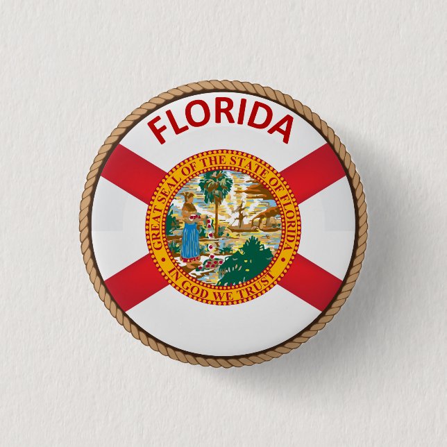State of Florida Flag Seal Button (Front)