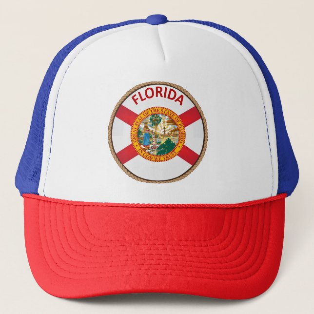 State of Florida Flag Seal Trucker Hat (Front)