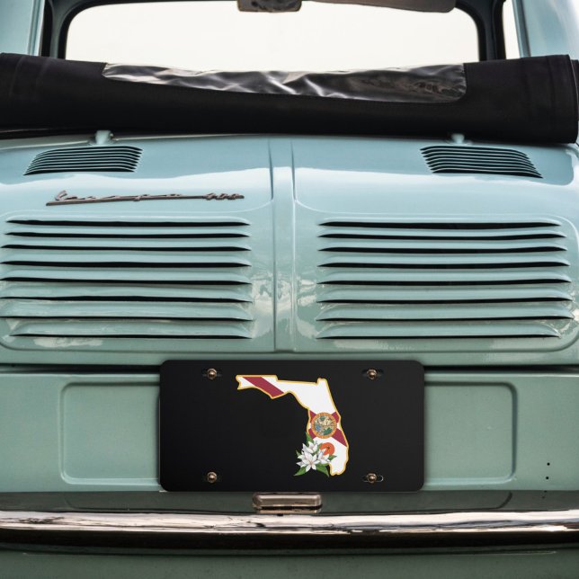 State of Florida Flag &State Flower Orange Blossom License Plate (Creator Uploaded)