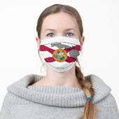 State of Florida Flag With State Shape Adult Cloth Face Mask (Worn)