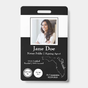 State of Florida Notary Public Badge with QR Code