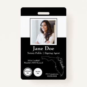 State of Florida Notary Public Badge with QR Code