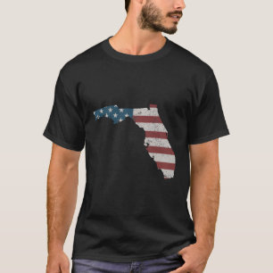 State Of Florida Patriotic Usa Flag For T-Shirt