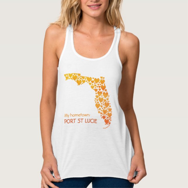 State of Florida Silhouette Hearts & Hometown Tank Top (Front)